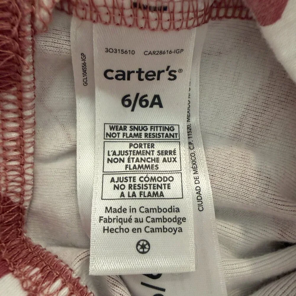 Carter's Girls' 4-Piece Polar Bear Pajama Set 6/6A for Fall & Winter One Fleece - Picture 8 of 13